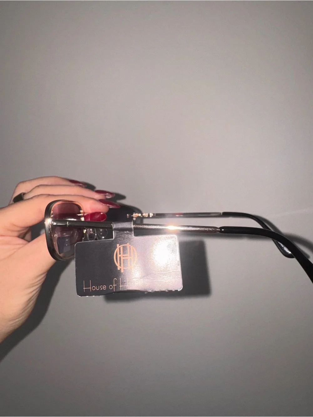 House of Harlow 1960 Rimless Purple Gradient Sunglasses